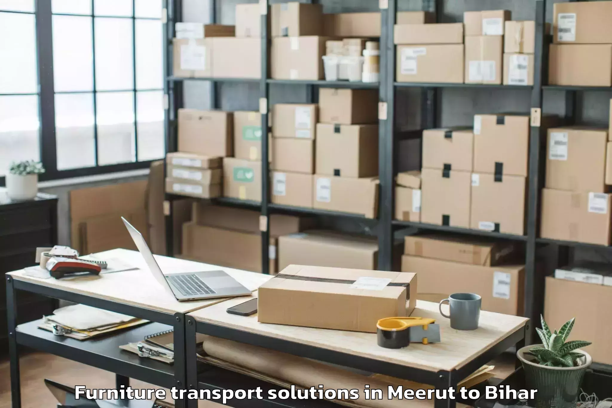 Top Meerut to Shambhuganj Furniture Transport Solutions Available